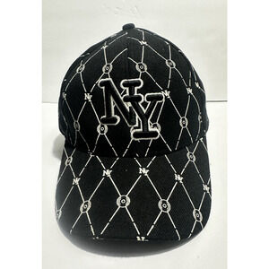 New York Yankees NY Black Pattern Adjustable Baseball Hat Cap MLB